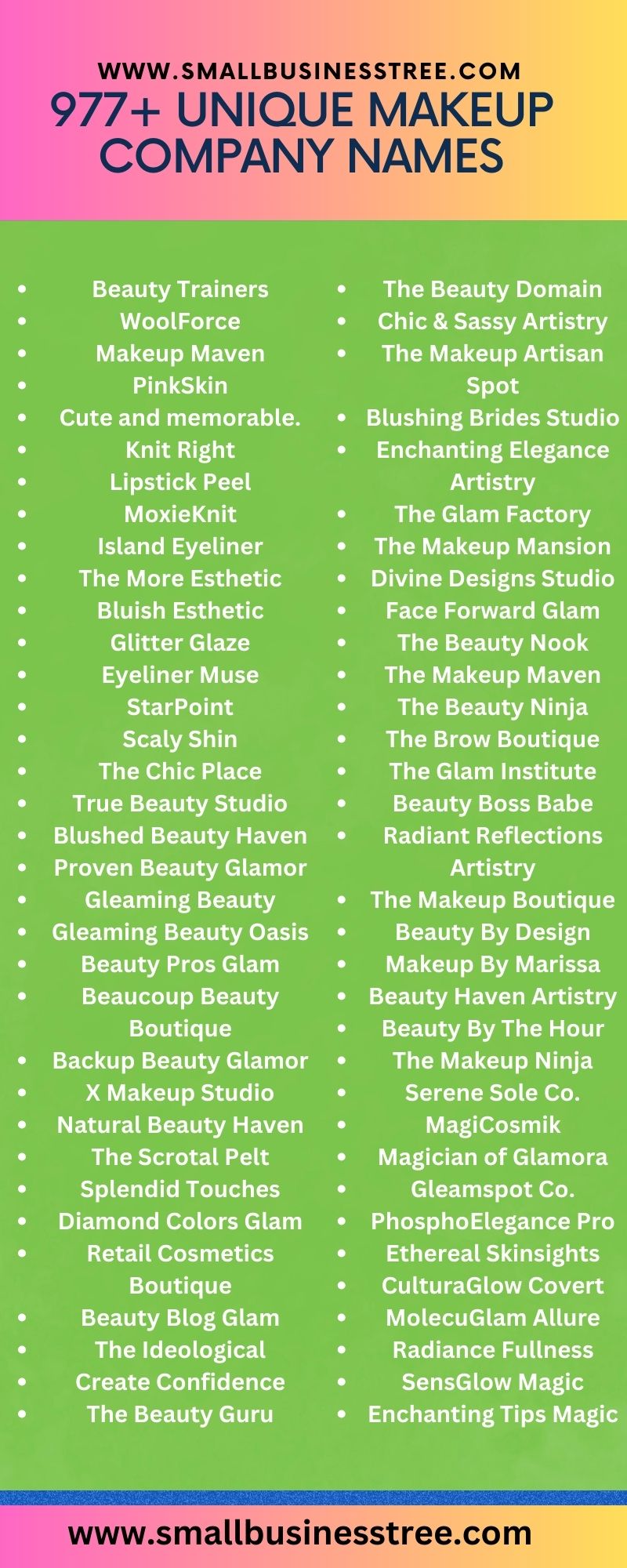 2023 Younique Makeup Business Names